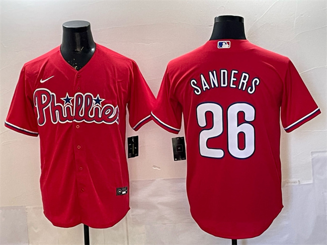 Men's Philadelphia Phillies #26 Ben Sanders Red Cool Base Stitched Jersey Men's Philadelphia Phillies #26 Ben Sanders Red Cool Base Stitched Jersey